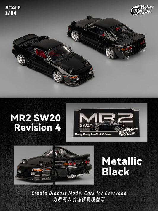 Microturbo 1:64 Custom MR2 SW20 Hong Kong Limited Edition - Metallic Black (Preorder)