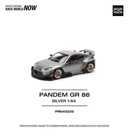 Pop Race 1:64 Toyota Pandem GR86 Silver PR640235 (Preorder)