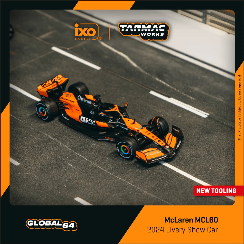 (Preorder) Tarmac Works 1:64 McLaren MCL60 2024 Livery Show Car – Orange – Global64