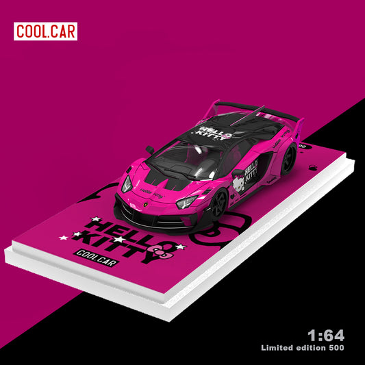 Cool Car 1:64 Lamborghini Aventador LP700-4 GT Evo Hello Kitty (2 Colors) (Preorder)