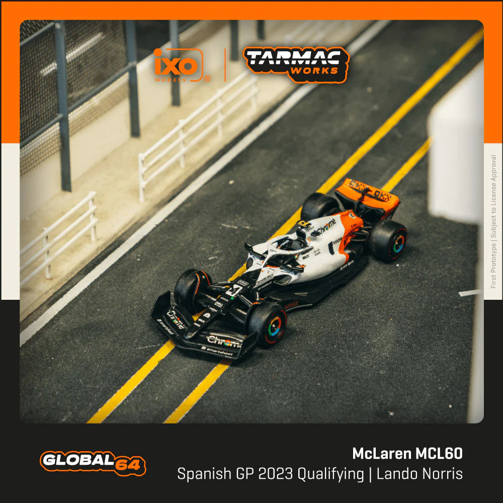 (Preorder) Tarmac Works 1:64 McLaren MCL60 Spanish Grand Prix 2023 Qualifying Lando Norris – Global64