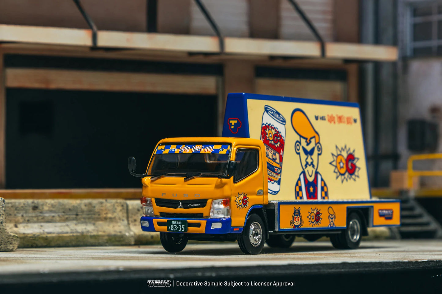 (Preorder) Tarmac Works 1:64 Mitsubishi Fuso Canter OG Billboard Truck – Yellow – Truck64