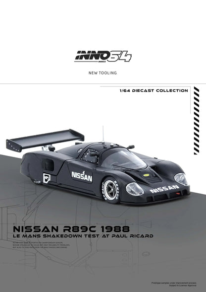 Inno64 1:64 Nissan R89C Le Mans Shakedown Test At Paul Ricard 1988 (Preorder)