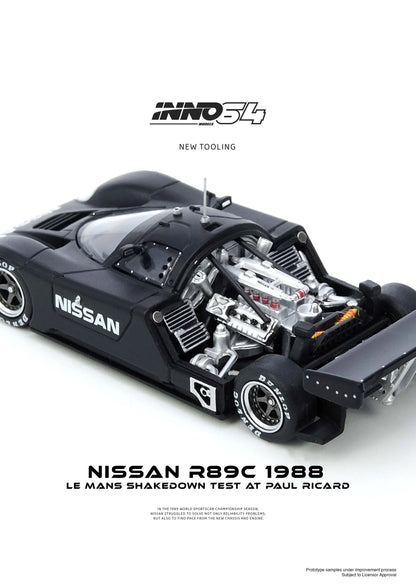 Inno64 1:64 Nissan R89C Le Mans Shakedown Test At Paul Ricard 1988 (Preorder)