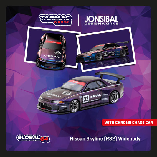 Tarmac Works 1:64 Nissan Skyline (R32) Widebody Jonsibal – Midnight purple (Preorder)