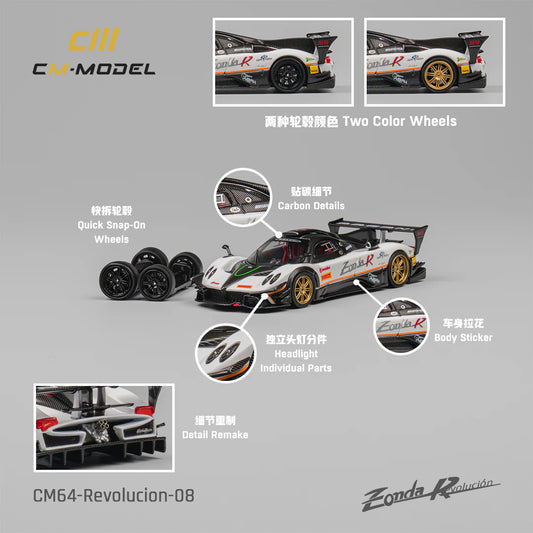 CM Model 1:64 Pagani Zonda Rev White (Preorder)