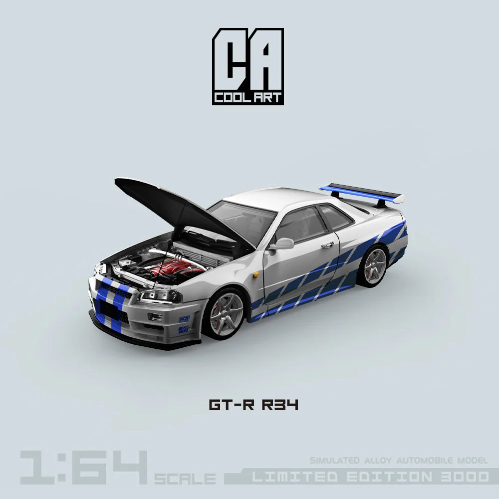 Cool Art 1:64 Nissan Skyline GT-R R34 Paul Silver (Preorder)