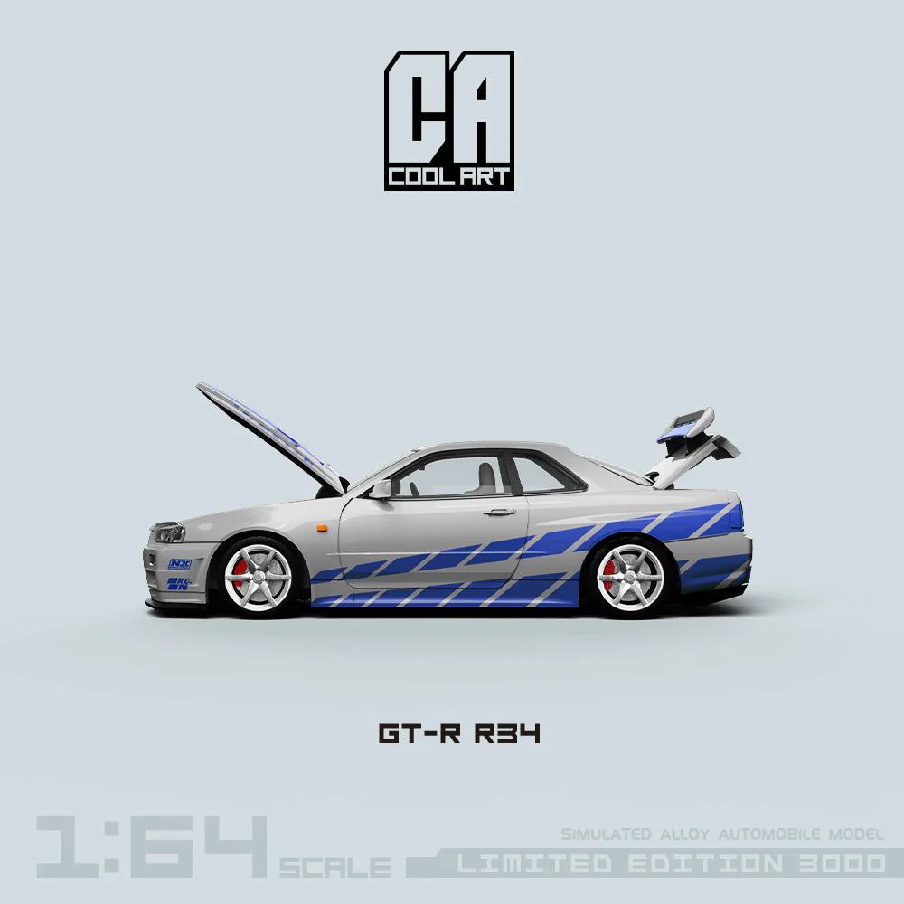 Cool Art 1:64 Nissan Skyline GT-R R34 Paul Silver (Preorder)