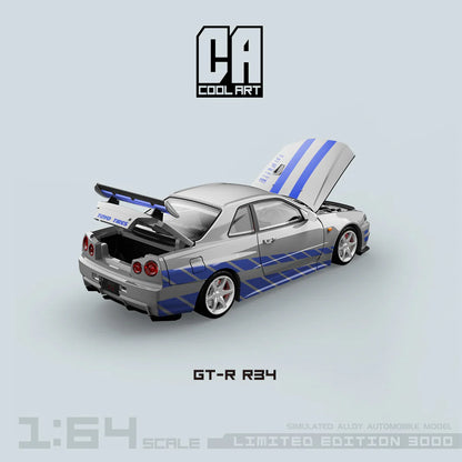 Cool Art 1:64 Nissan Skyline GT-R R34 Paul Silver (Preorder)