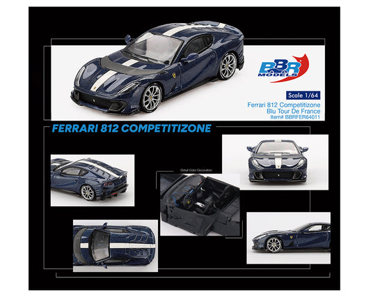 BBR Models 1:64 Ferrari 812 Competitizone Blue Tour De France – Limited Edition (Preorder)