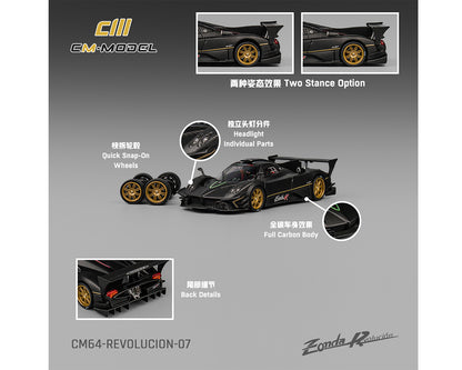 CM Model 1:64 Pagani Zonda Revolucion Drycarbon- Black – Limited Edition (Preorder)