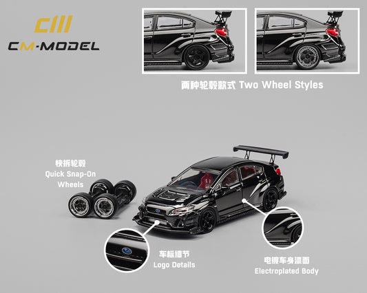 CM Model 1:64 Subaru WRX Varis WideBody 2.0 – Chrome Black (Preorder)