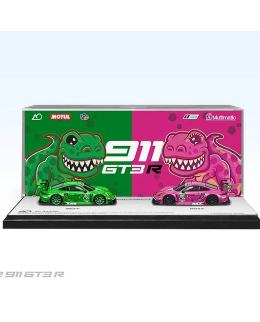 Time Micro 1:64 Porsche 911 (992) GT3 Tyrannosaurus Green & Pink Twin Car Package (Coming Soon)