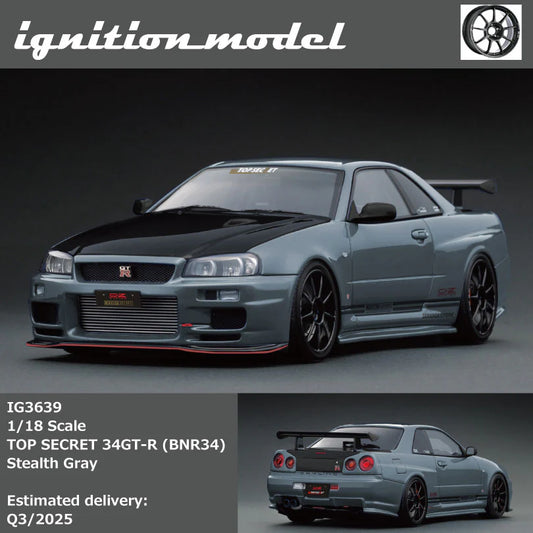 Ignition Model 1:18 Top Secret 34GT-R (BNR34) Stealth Gray (Preorder)