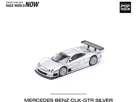 (Preorder) Pop Race 1:64 Mercedes-Benz AMG CLK GTR - Silver