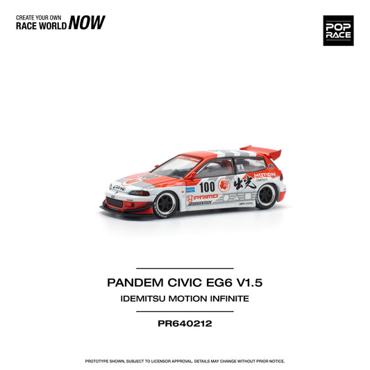 (Preorder) Pop Race 1:64 Pandem Civic EG6 V1.5 Idemitsu Motion Infinite