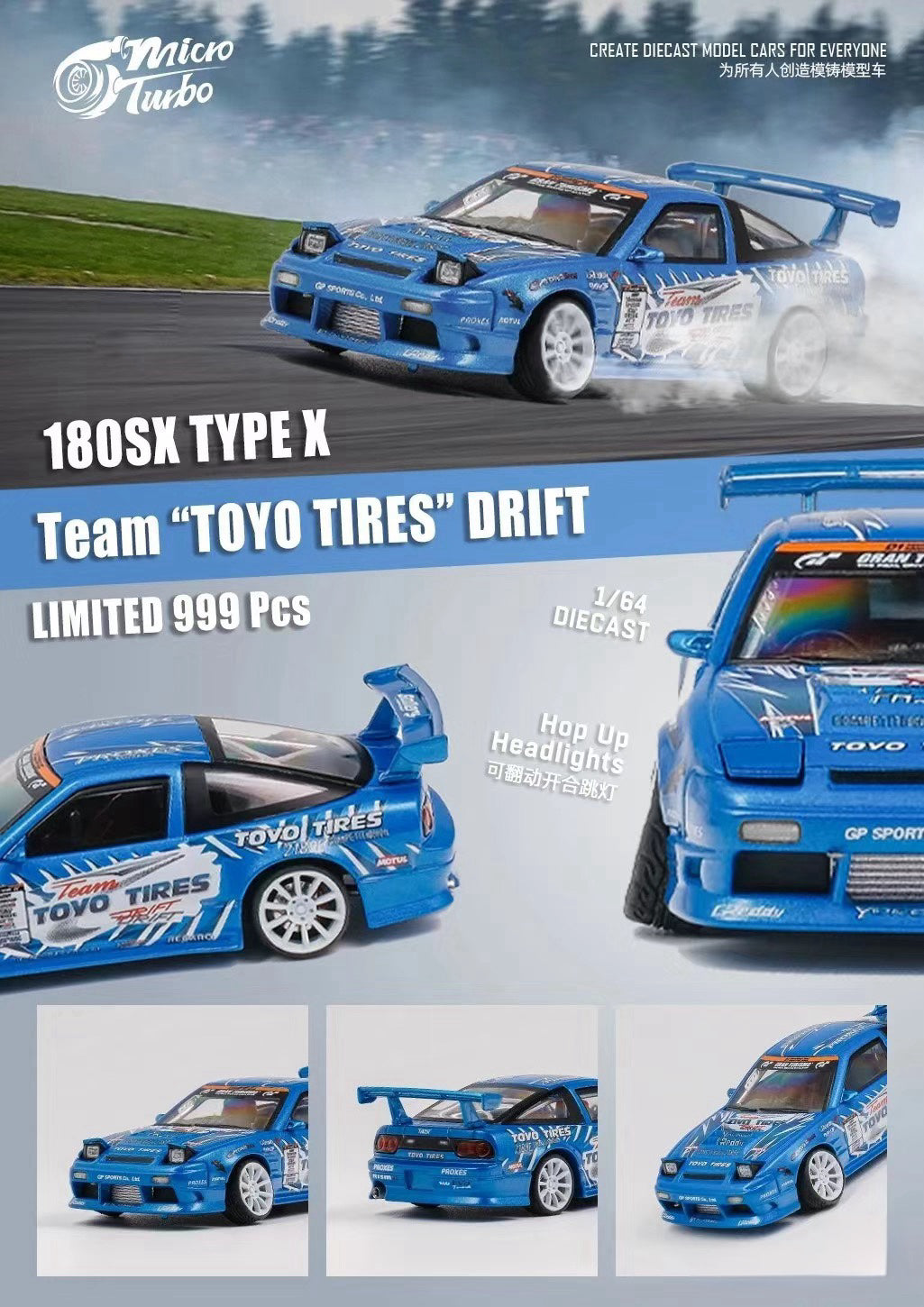 Microturbo 1:64 Nissan 190 SX Type X Team "TOYO TIRES" Drift - Limited Edition (Coming Soon)