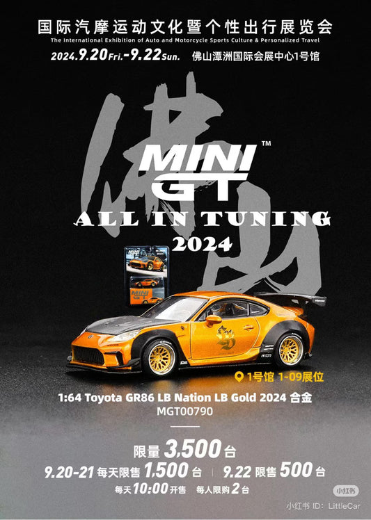 Mini GT 1:64 Toyota GR86 LB Nation LB Gold All In Tuning [Event Edition]