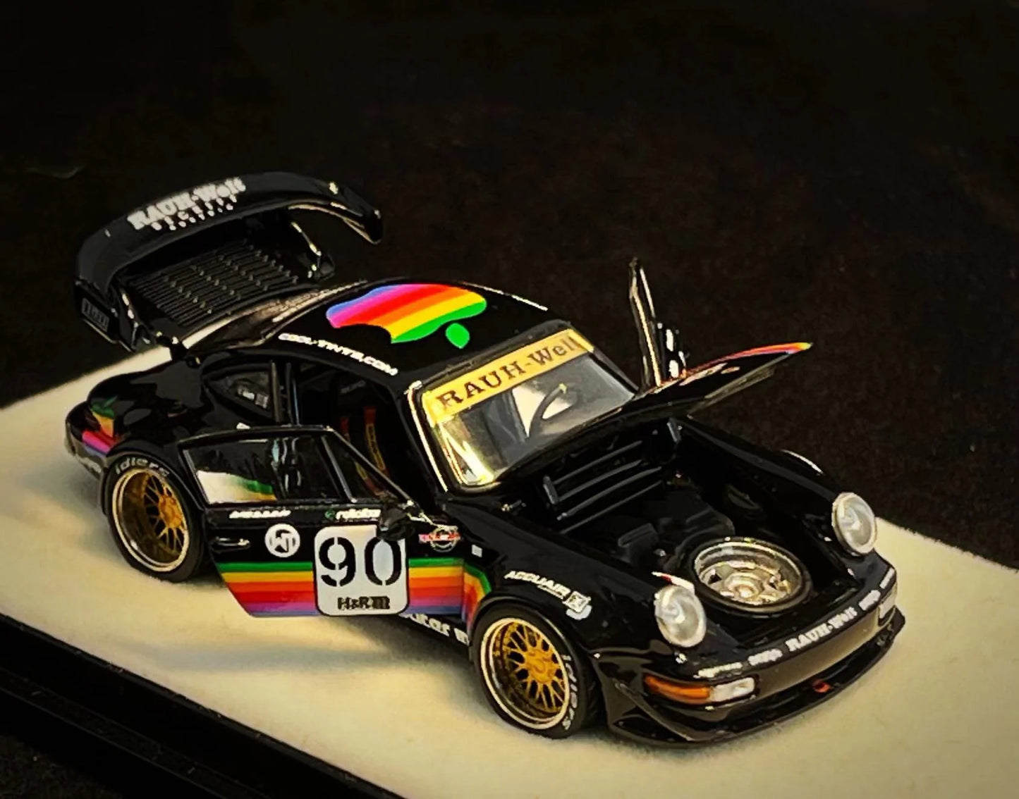 (Preorder) PGM 1:64 Porsche RWB 964 Black Apple Livery