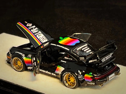 (Preorder) PGM 1:64 Porsche RWB 964 Black Apple Livery