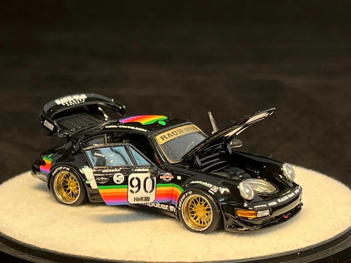 (Preorder) PGM 1:64 Porsche RWB 964 Black Apple Livery