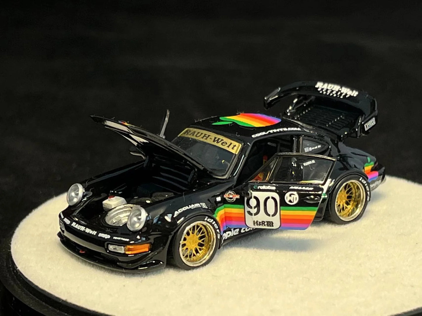 (Preorder) PGM 1:64 Porsche RWB 964 Black Apple Livery