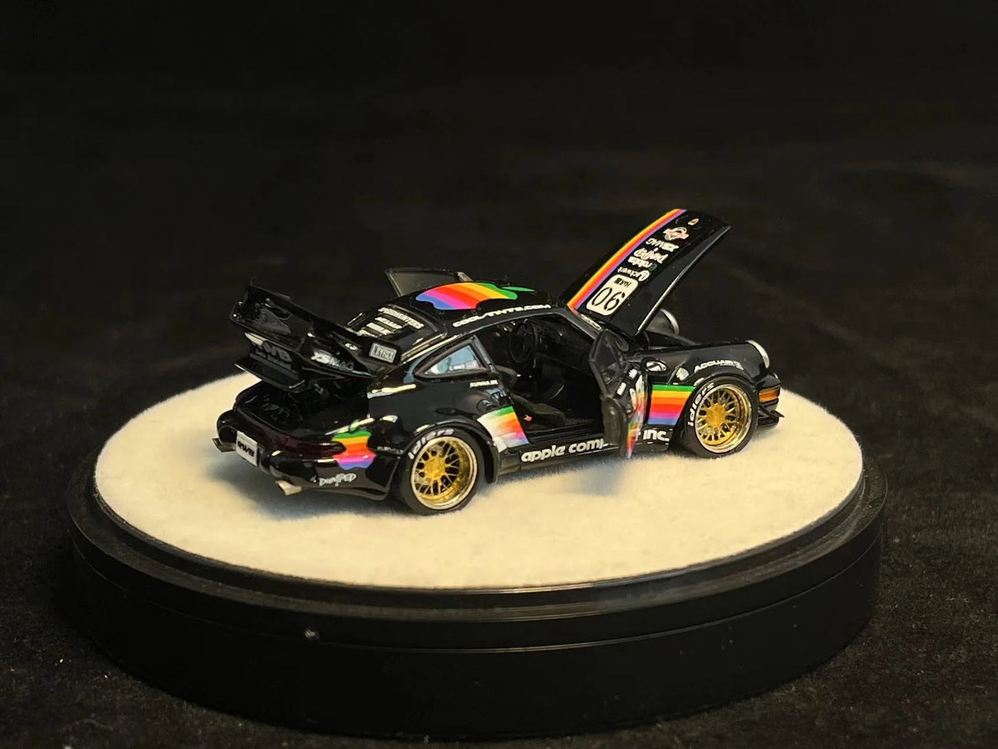 (Preorder) PGM 1:64 Porsche RWB 964 Black Apple Livery