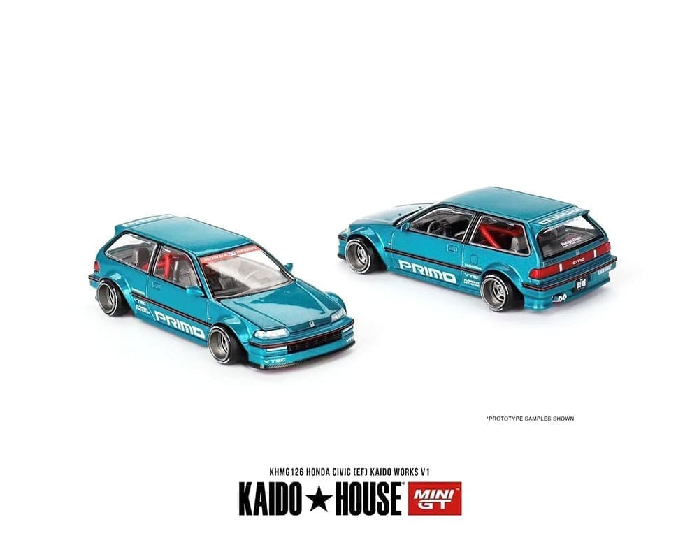 Kaido House x Mini GT 1:64 Honda Civic (EF) Kaido Works V1 – Tahitian Green