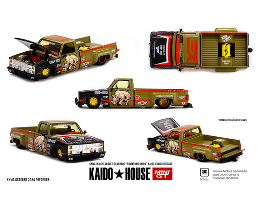 (Preorder) Kaido House x Mini GT x Mizu Diecast 1:64 Chevrolet Silverado “Sumatran Rhino”