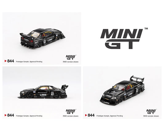 Mini GT 1:64 Nissan LB-ER34 Super Silhouette SKYLINE – Black (Preorder)