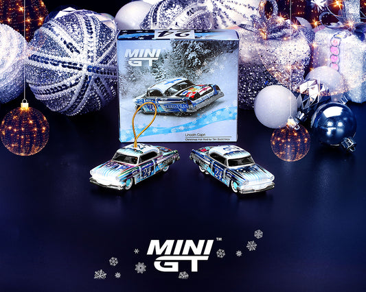 Mini GT 1:64 Lincoln Capri Christmas Hot Rod Set by Tim Sadchikov 2024 Christmas Edition Limited 9,999 Set (Coming Soon)