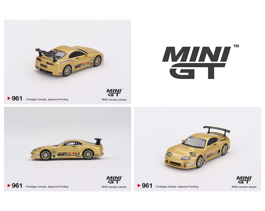 Mini GT 1:64 Toyota Supra (A80) Top Secret GT-300 – Top Secret Gold MGT00961-BL (Preorder)