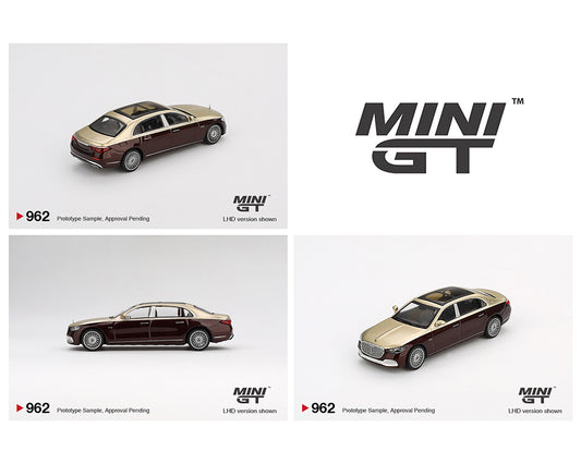 Mini GT 1:64 Mercedes-Maybach S680 – Gold / Dark Red Metallic MGT00962-BL (Preorder)