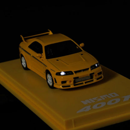 Kyosho 1:64 Mini Car & Book Nissan Nismo 400R Yellow