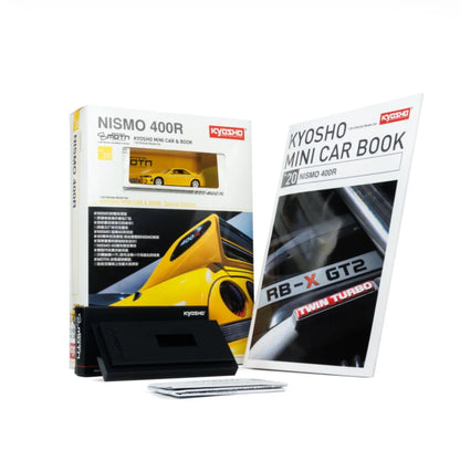 Kyosho 1:64 Mini Car & Book Nissan Nismo 400R Yellow