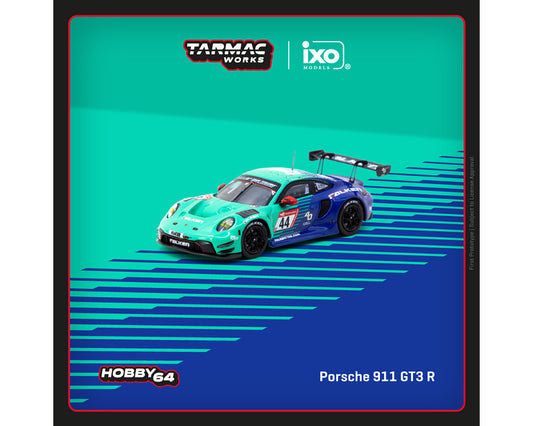 (Preorder) Tarmac Works 1:64 Porsche 911 GT3 R #44 Nurburgring 24h 2023 J. Eriksson / T. Heinemann / N. Menzel / M. Ragginger – IXO Models Collab – Hobby64