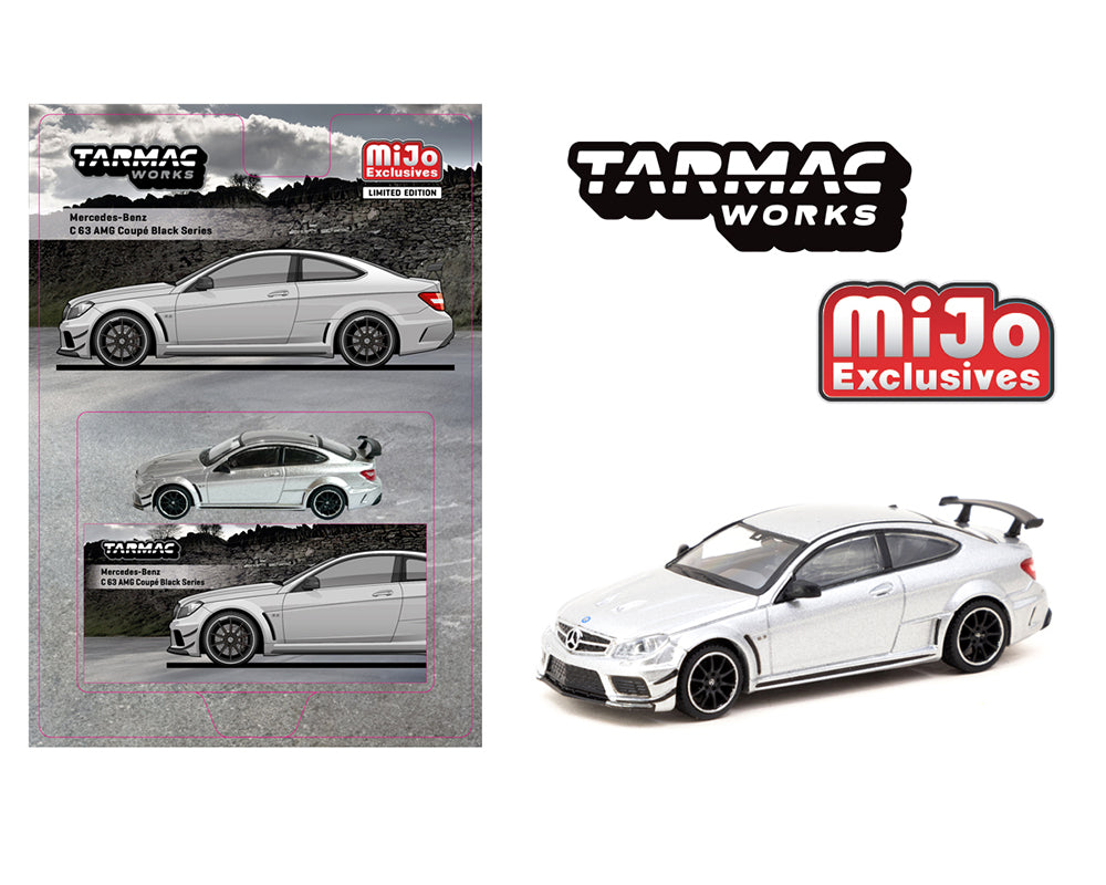 (Preorder) Tarmac Works 1:64 Mercedes-Benz C 63 AMG Coupé Black Series – Silver Metallic- Global64