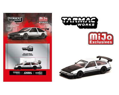 (Preorder) Tarmac Works 1:64 Toyota Sprinter Trueno AE86 Widebody by Jon Sibal with Trading Card – White