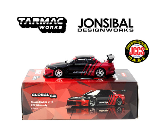 (Preorder) Tarmac Works 1:64 Nissan Skyline GT-R R32 ADVAN Widebody Jonsibal 2024 JCCS Special – Global64