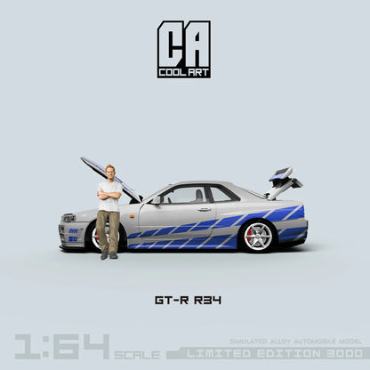 Cool Art 1:64 Nissan Skyline GT-R R34 Paul Silver (Preorder)