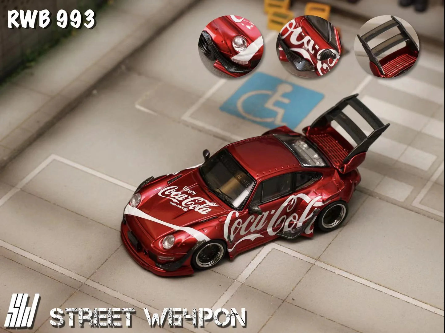 (Preorder) Street Weapon 1:64 Porsche RWB 993 Coca Cola Livery (2 Versions)