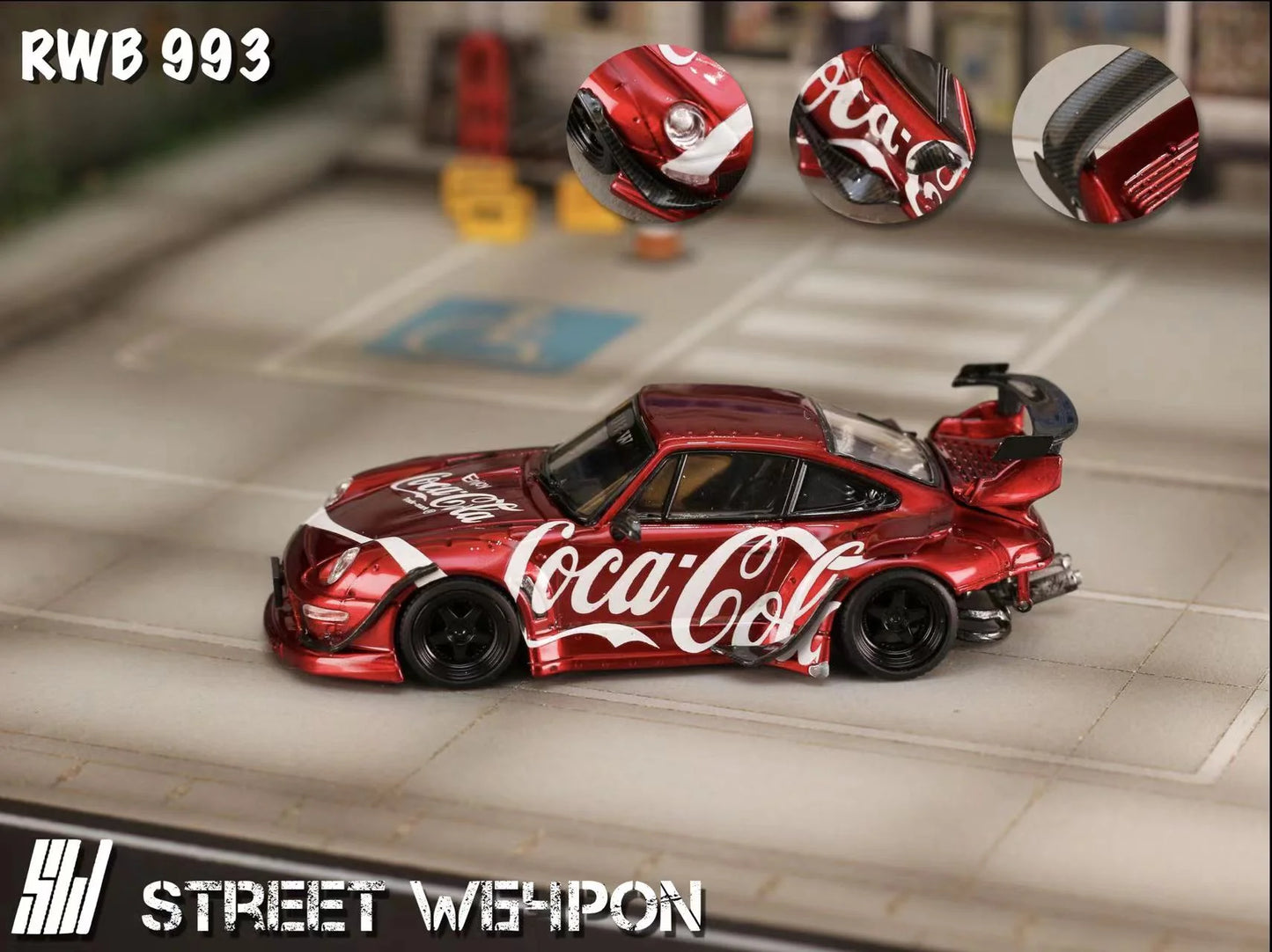 (Preorder) Street Weapon 1:64 Porsche RWB 993 Coca Cola Livery (2 Versions)